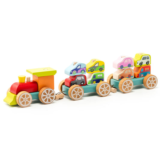 Autotransporter Zug Holzspielzeug Cubika ab 18 Monaten