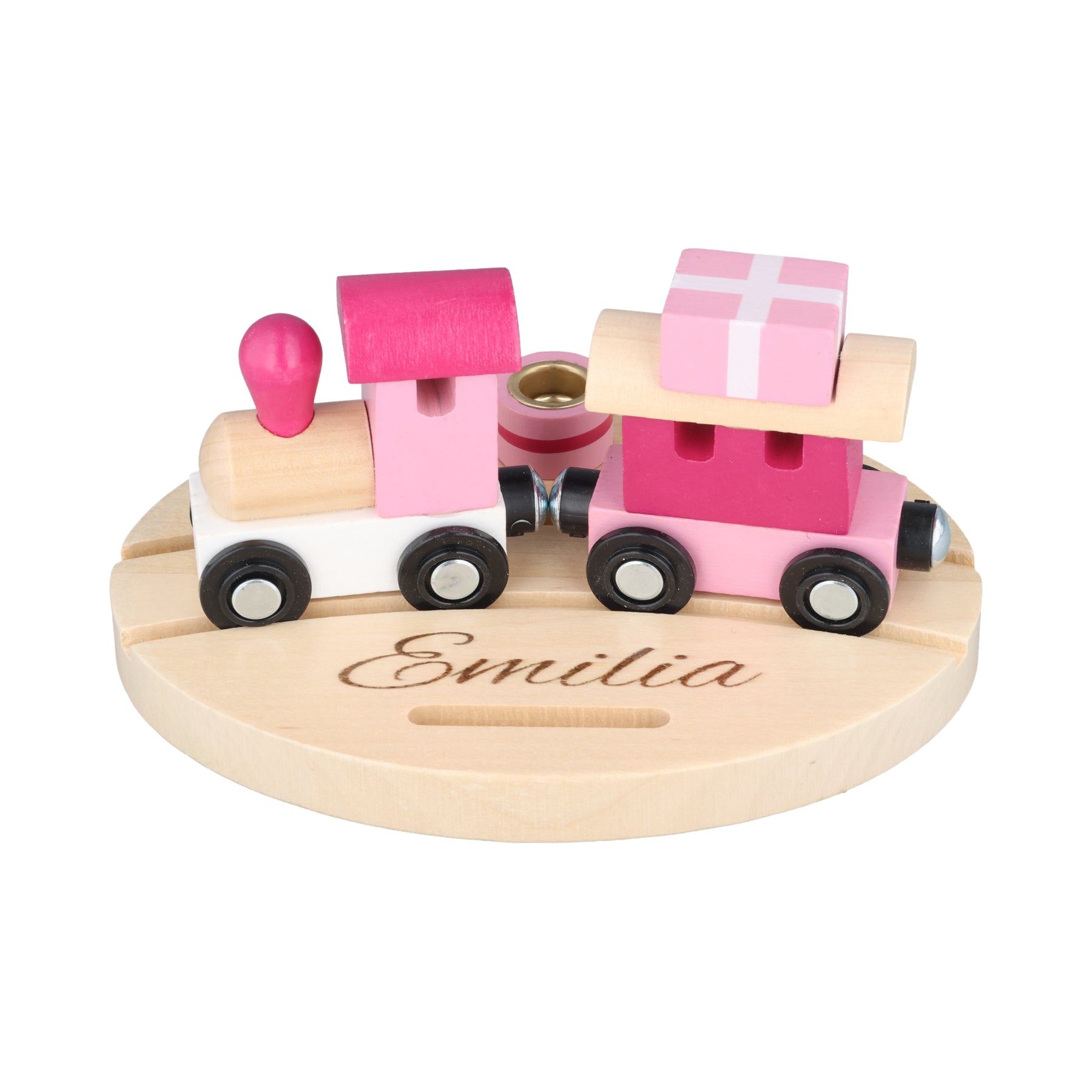 Personalisierbarer Kinder Geburtstagszug Alter 1-6 Rosa (Kein Spielzeug)