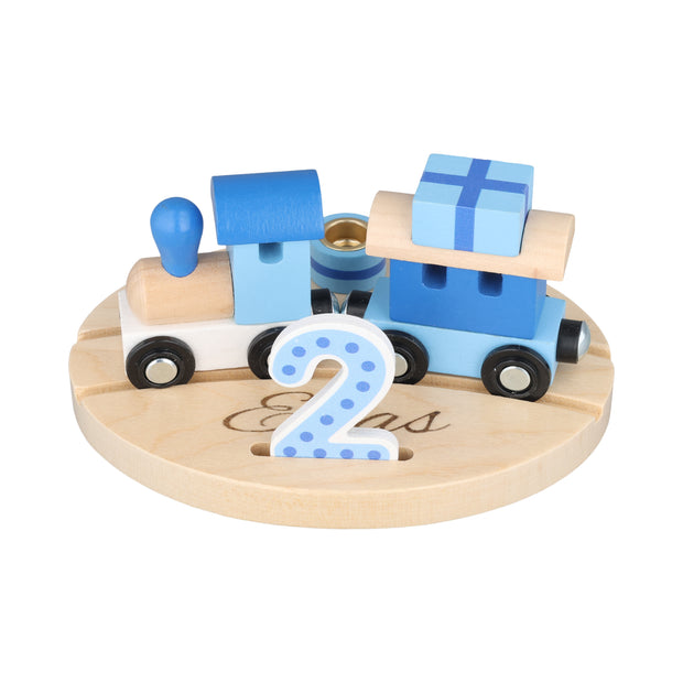 Personalisierbarer Kinder Geburtstagszug Alter 1-6 Blau (Kein Spielzeug)