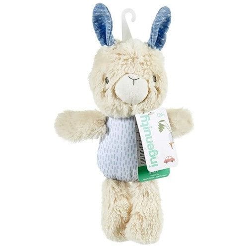 Dinotoys Stofftier Hase Bright Starts Plüsch-Hase Sylvi – Kuscheltier mit Quietscher (18 cm) | ab 0 Jahren