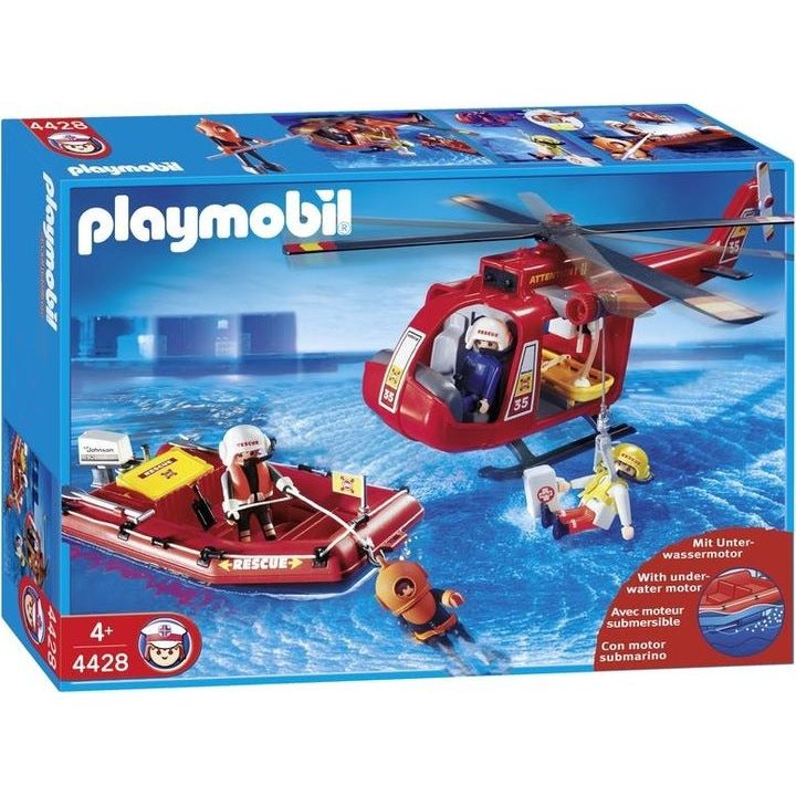 PLAYMOBIL City Action Rettungshubschrauber mit Schlauchboot | ab 3 Jahren