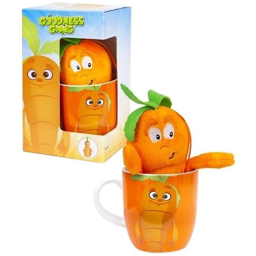 Goodness Gang Karotte – Plüschtier mit Tasse | Frühstücksfreude ab 3 Jahren