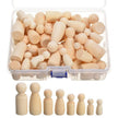 spielzeug-opa Holz Figuren Puppen Deko Holz Basteln Holz Puppen zum anmalen 50 Teiliges Set Spielzeug Figuren Spielfiguren Spielzeug Opa