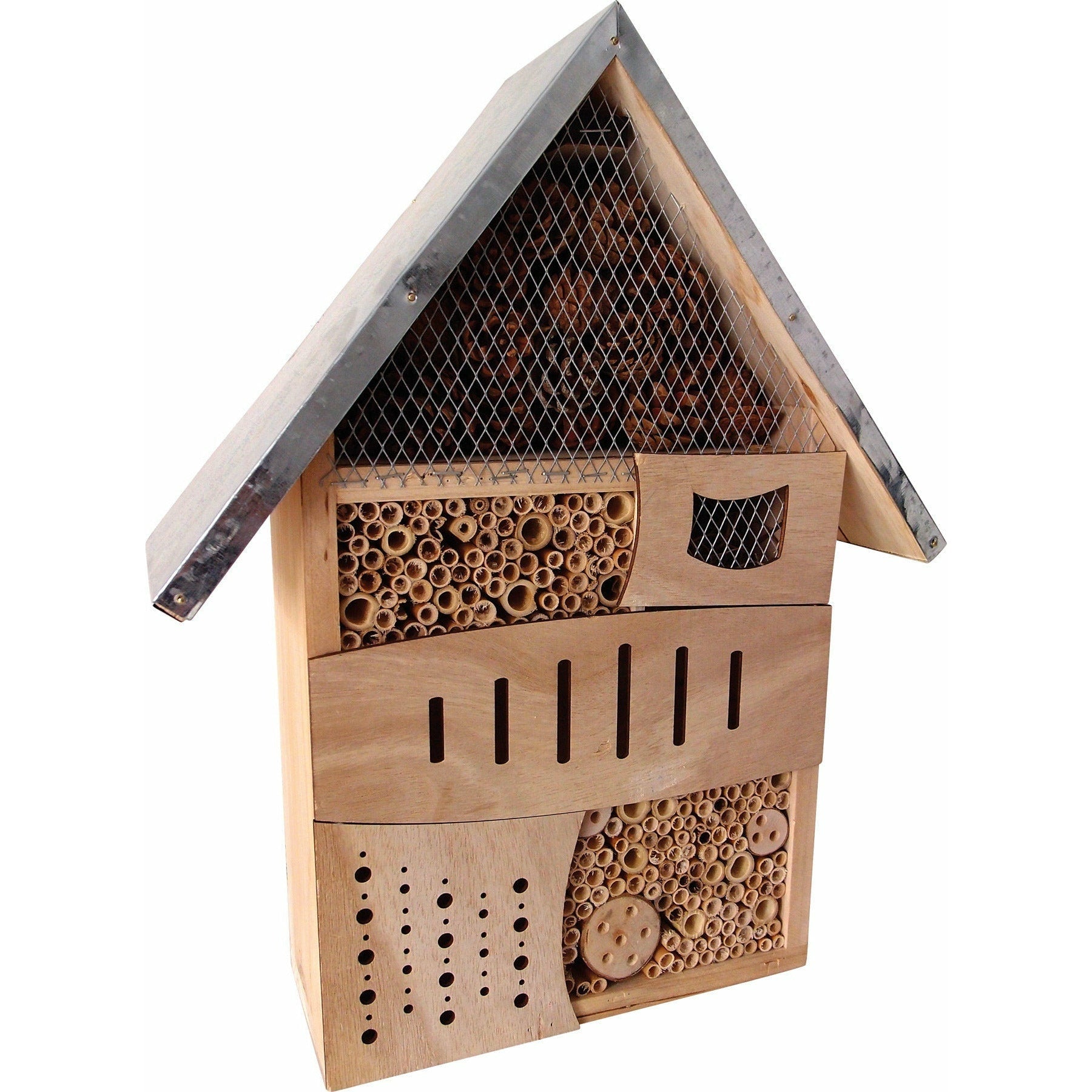 Insektenhotel, Bienen Hotel, Holz Stahlblech XXL, Insekten Bau Insekten Haus  Wildbienen Haus