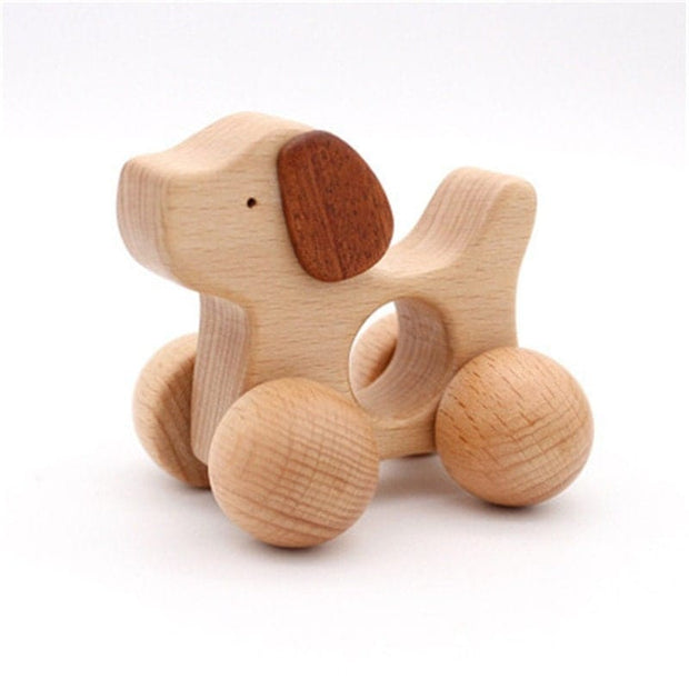 spielzeug-opa Kleinkind Spielzeug Holz Greifhund und  Greifspielzeug aus Buchen Holz Baby Spielzeug Kleinkinder Spielzeug Hund Spielzeug Opa