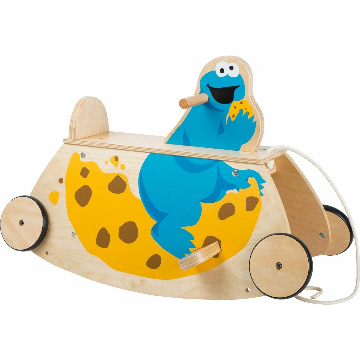 Personalisierte Schaukelwippe mit Rollen Schaukel und Roller in einem Holzspielzeug Sesamstrasse Kinder ab 12 Monaten.
