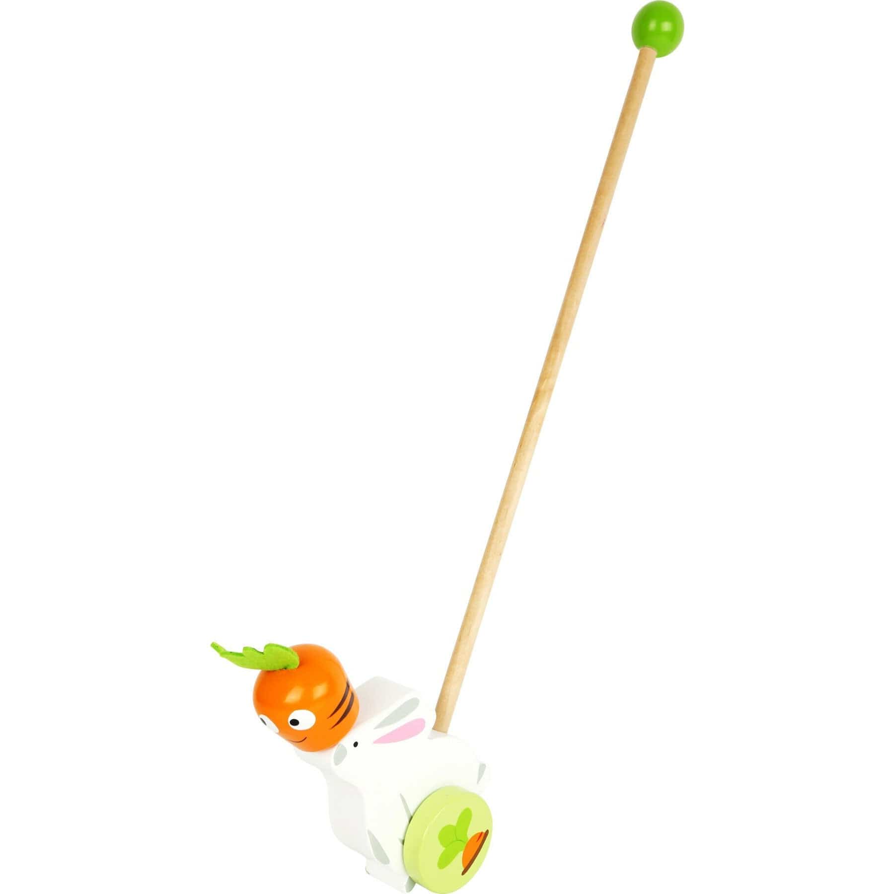 small foot Baby & Kleinkind Schiebe Osterhase Hase mit Dreh Möhre Kinderspielzeug Holzspielzeug small foot Ab 18 Monaten zum Spielen Schiebe Spiel Holz