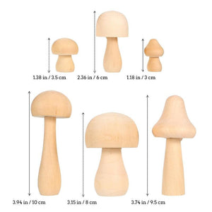 Holz Pilze 6er Set Pilze Herbst Deko Tischdeko Holzspielzeug Bastel Deko Holz Pilzset Hochzeit Deko
