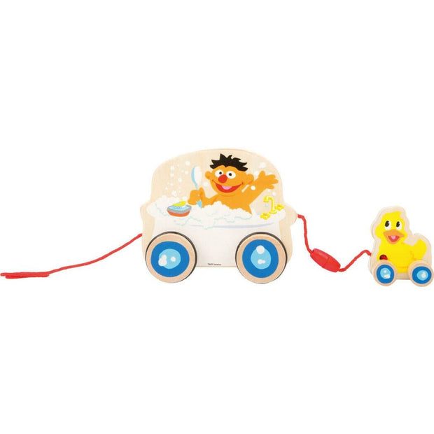 small foot Nachziehspielzeug Holz SESAMSTRASSE Zieh-Badewanne mit Ente Ernie Nachziehspiel Holzspielzeug Holzspielzeug ab 12 Monaten