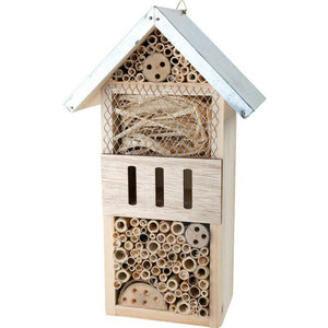 Insektenhotel, Bienen Hotel, Holz verzinktes Metalldach Xl, Insekten Bau Insekten Haus  Wildbienen Haus Metall Dach
