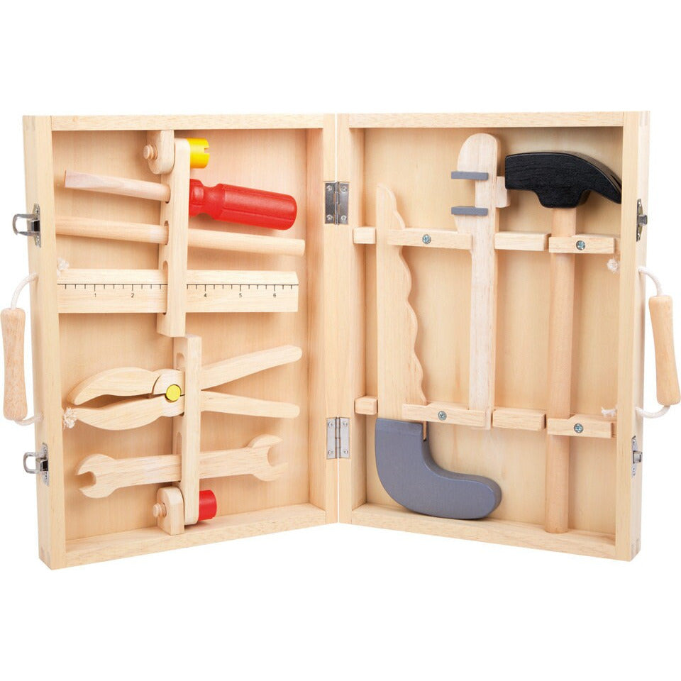 Personalisierbarer Werkzeugkoffer Kinder aus Holz Werkzeugkasten Kinder Spielzeug ab 3 Jahren