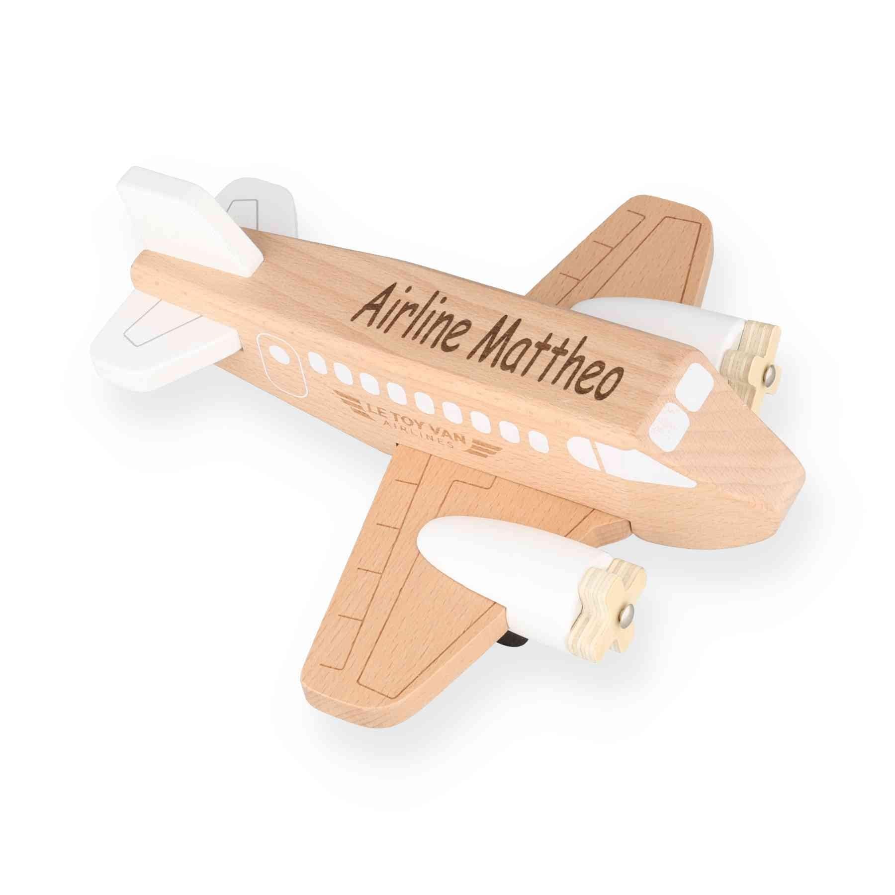 Personalisiertes Holzflugzeug Kinder ab 2 Jahren mit Namen LE TOY VAN