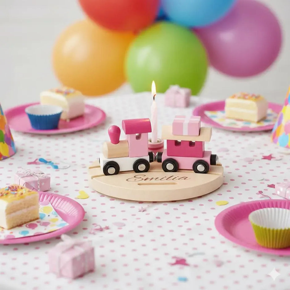 Goki Baby & Kleinkind Personalisierbarer Kinder Geburtstagszug Alter 1-6 Rosa (Kein Spielzeug)