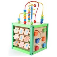small foot Motorikwürfel Frühling aus Holz – Lernspielzeug mit Schleife & Rechenschieber | ab 1 Jahr