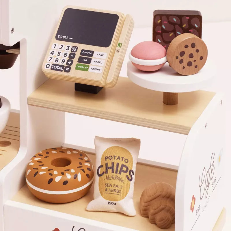 Barista Café Shop aus Holz – Spielcafé mit Kaffeemaschine ab 3 Jahren