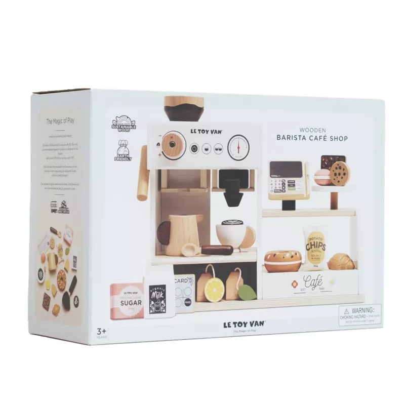 Barista Café Shop aus Holz – Spielcafé mit Kaffeemaschine ab 3 Jahren