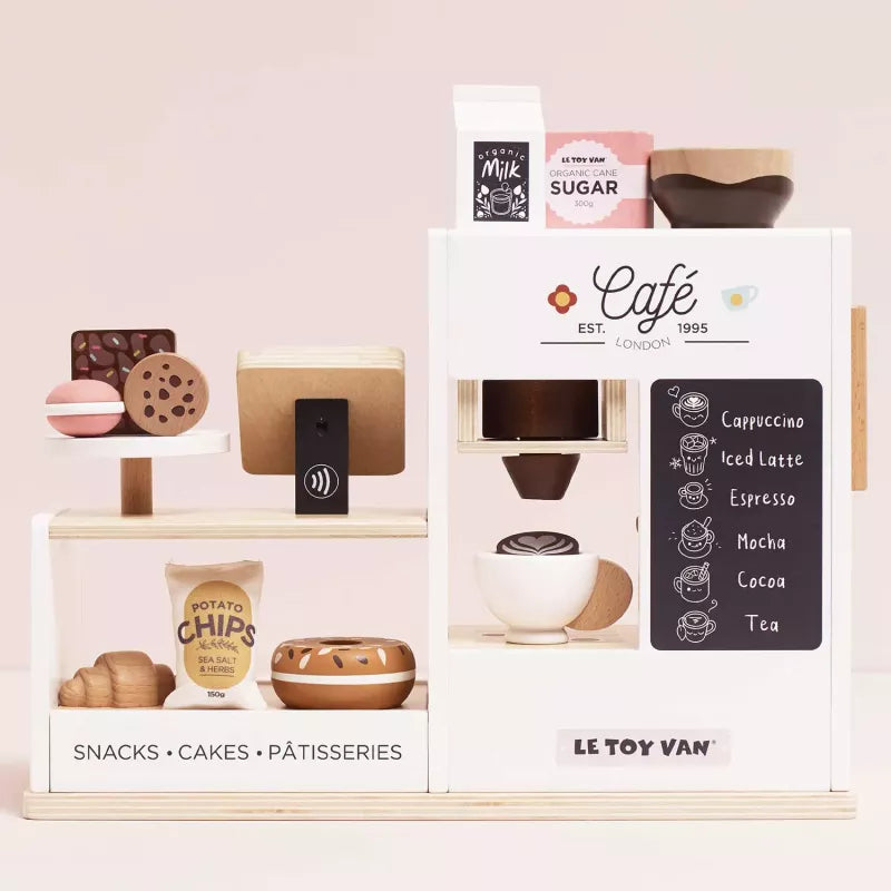 Barista Café Shop aus Holz – Spielcafé mit Kaffeemaschine ab 3 Jahren