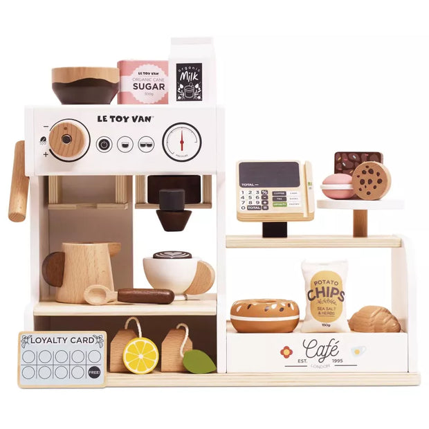 Barista Café Shop aus Holz – Spielcafé mit Kaffeemaschine ab 3 Jahren