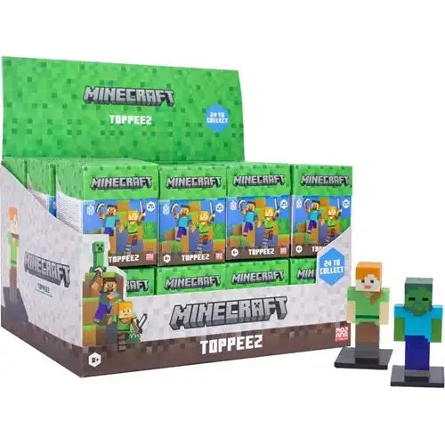 Dinotoys Sammelfiguren Minecraft 3D Toppeez Blindbox 6 x 6 x 6 cm – Display mit 24 Stück (Set)