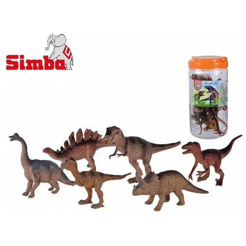 Simba Dinosaurier Figuren Nature World Dinosaurier Set – 6 Figuren im Fass (12–21 cm) | ab 3 Jahren