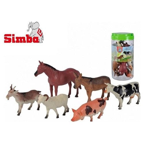 Simba Bauernhof Tier Nature World Bauernhof Tiere – 6 Tierfiguren im Fass (11–18 cm) | ab 3 Jahren