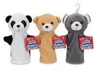 Dinotoys Baby & Kleinkind 6er Set Dinotoys Tier-Handpuppen 15 x 21 cm – 6 verschiedene Plüsch-Handpuppen