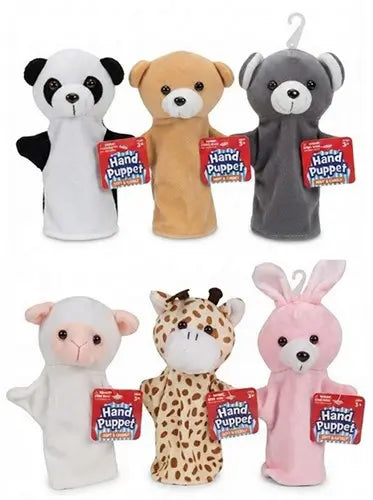 Dinotoys Baby & Kleinkind 6er Set Dinotoys Tier-Handpuppen 15 x 21 cm – 6 verschiedene Plüsch-Handpuppen