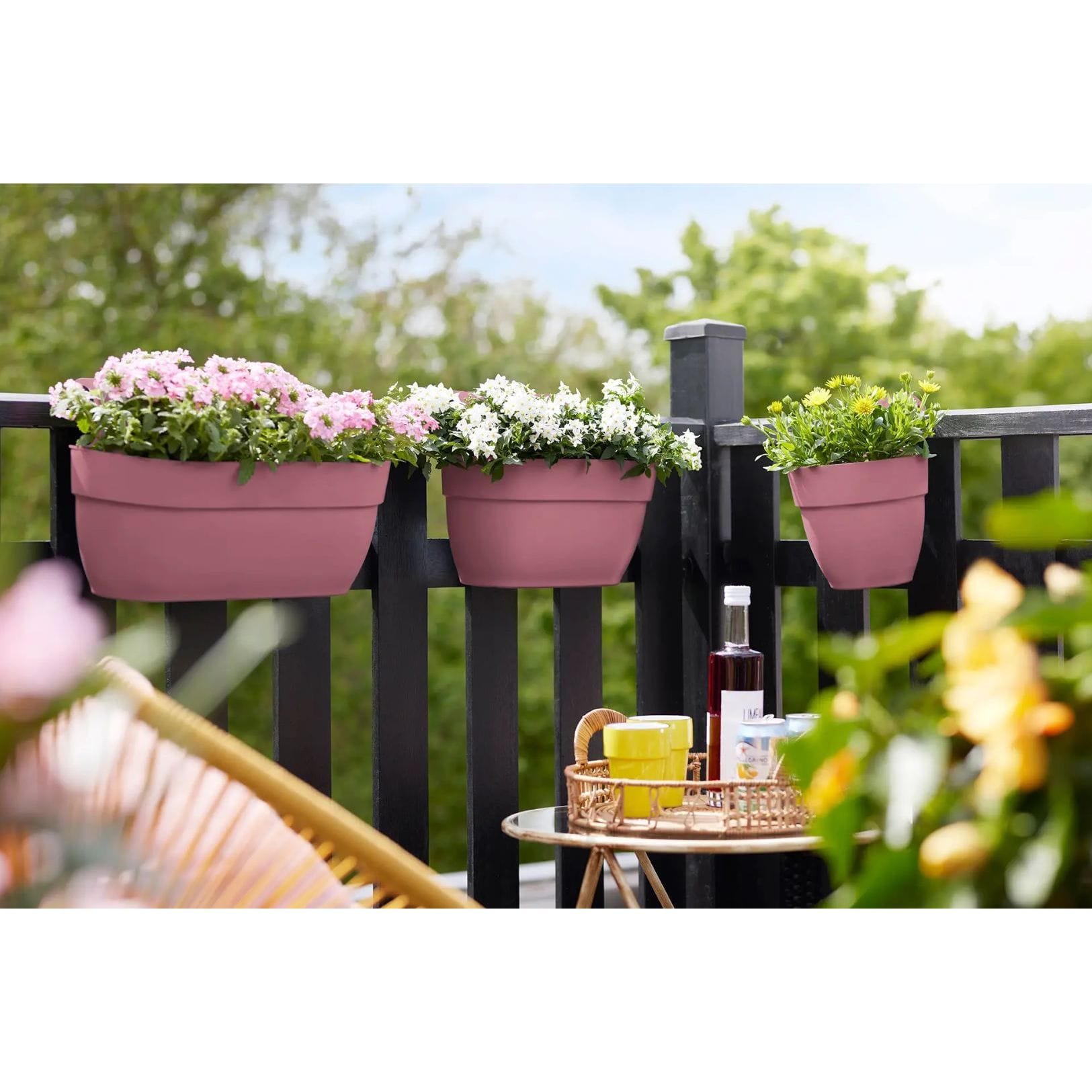 Elho Vibia Campana Blumenkasten mit Aufhänger – Groß – Puderrosa ca,46cm