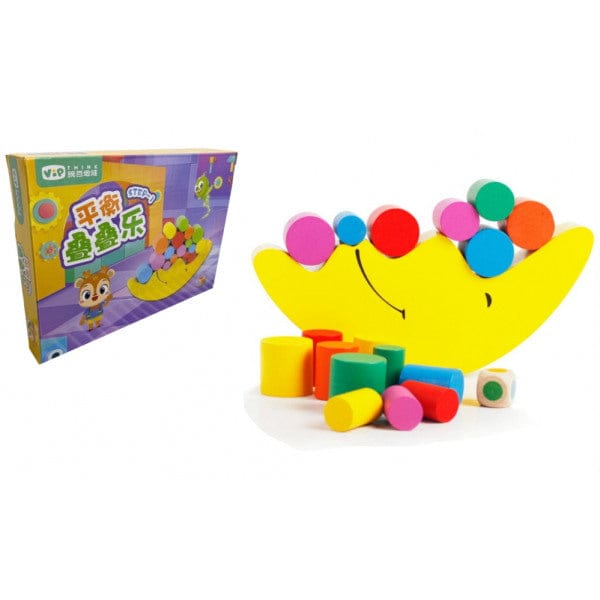 7and7 Wippenspiel Mond Spielzeug Wippenspielzeug Holz in Gelb ab 3 Jahren Holzspielzeug