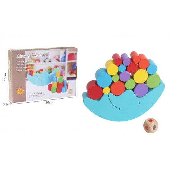 7and7 Wippenspiel Mond Spielzeug Wippenspielzeug Holz in Blau ab 3 Jahren Holzspielzeug