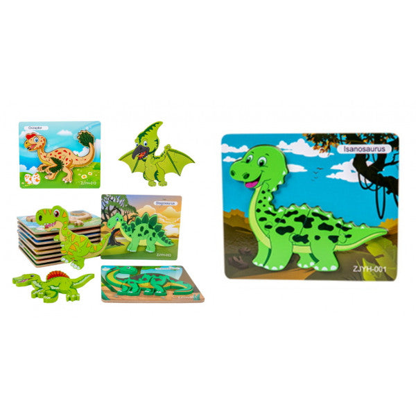 Puzzle aus Holz - Dinosaurier Isanosaurus 17,5 x 14,7 cm