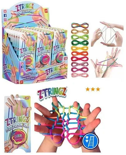 Dinotoys Baby & Kleinkind Goliath Ztringz Original Fingerseil 48 Stück | Regenbogen-Fadenspiel