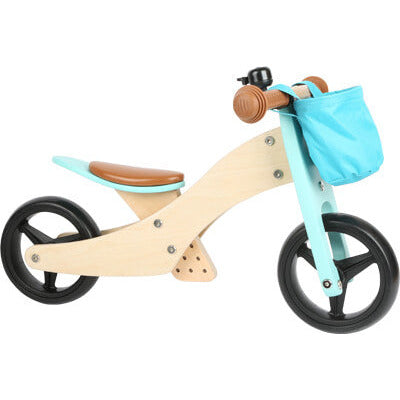 2 in 1 Personalisiertes Türkis Laufrad und Dreirad in einem, Kinderspiel, Holzspielzeug für Kinder ab 12 Monaten smal foot