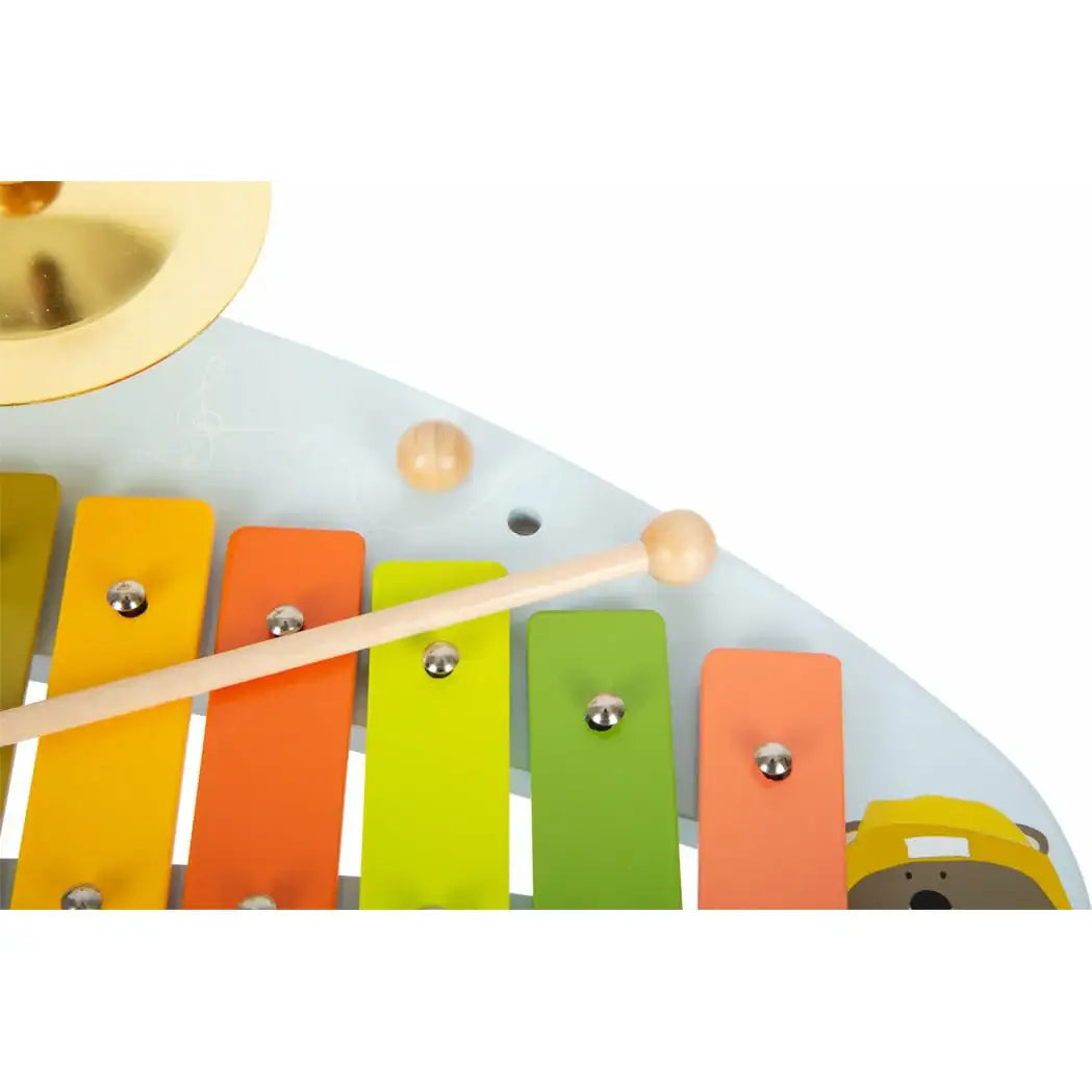 Bunter Holzxylophon mit Glocke und Bär – ideal als Geschenk für Kinder