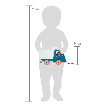 Personalisierbarer Nachzieh Fahrzeug Kipplaster Holz LKW Kinder ab 18 Monaten small foot