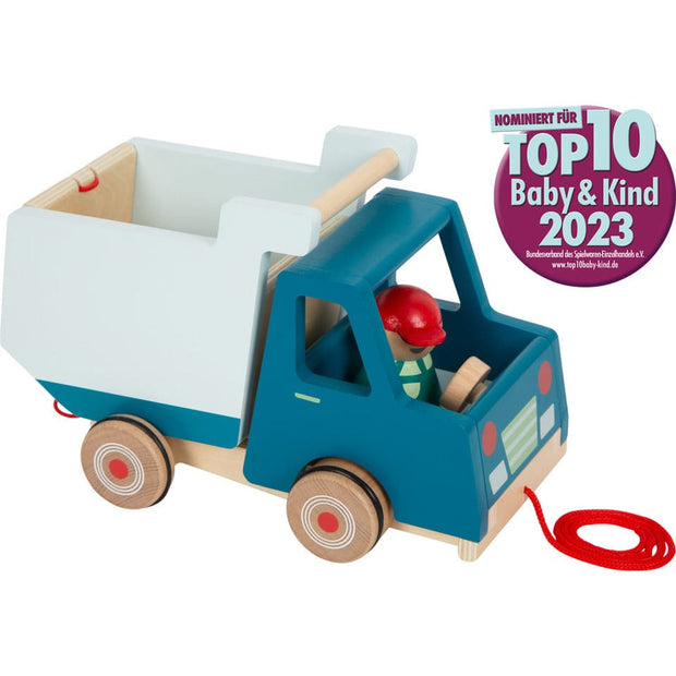 small foot Holz LKW Auto Personalisierbarer Nachzieh Fahrzeug Kipplaster Holz LKW Kinder ab 18 Monaten small foot