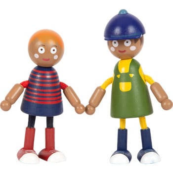 small foot Biege Puppen Biegepuppen Familie mit Rollstuhl Holzpuppen Puppenhausfiguren ab 3 Jahren
