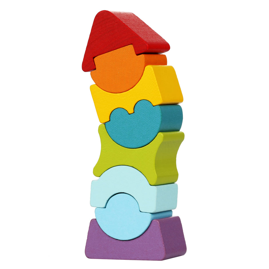 Cubika stapelsteine Wackle Turm Holz Kinderspielzeug ab 24 Monaten Stapelspielzeug Holzspielzeug Motorikspiel
