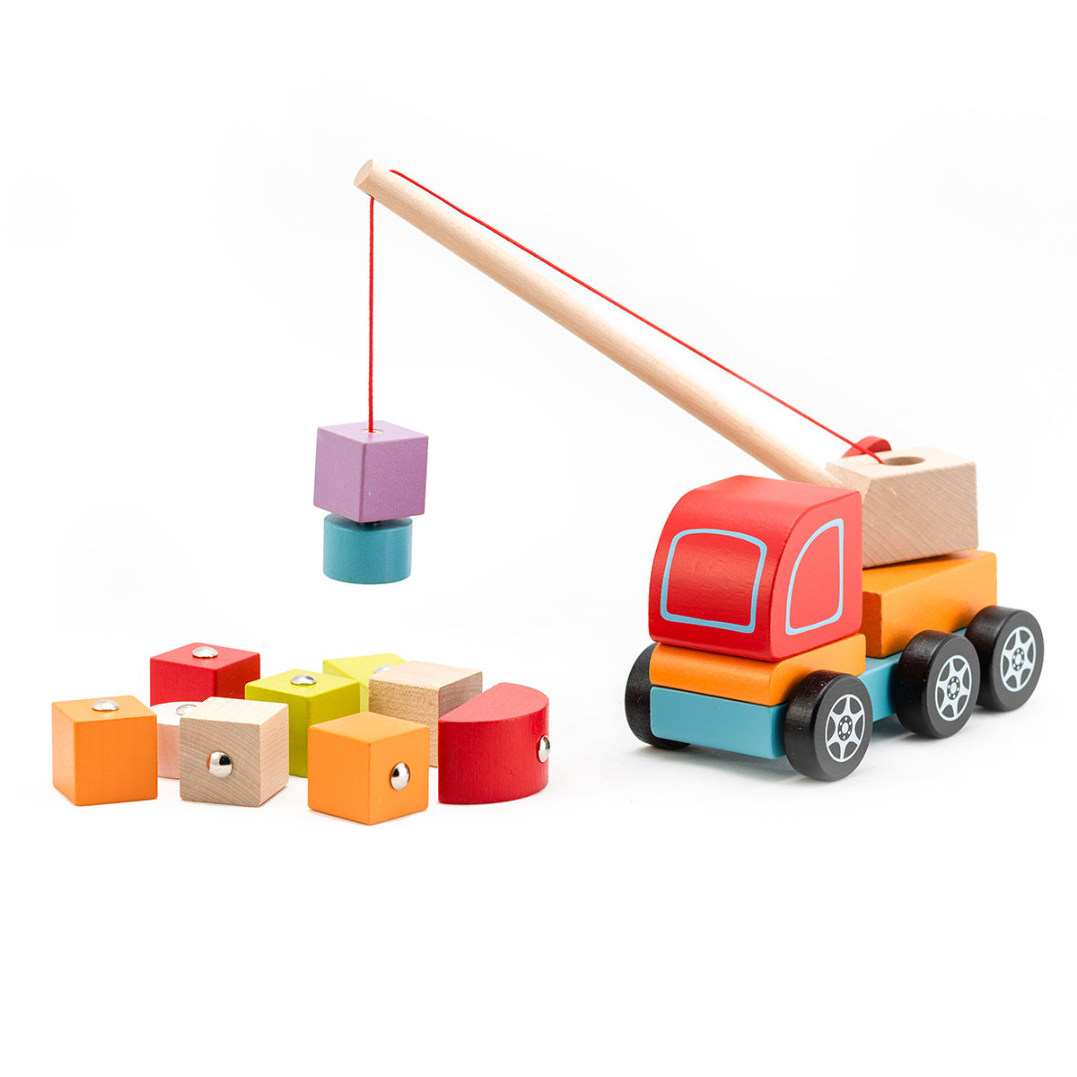 Spielzeug Kranwagen Kinderspielzeug Kran Bausteine Magnet Kran Holzspielzeug - Spielzeug Opa