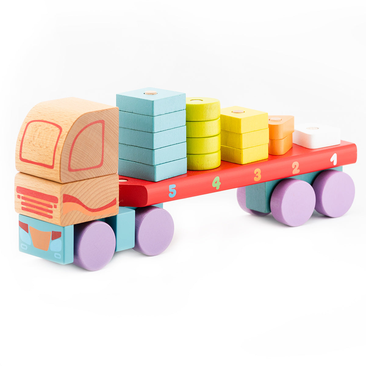 Holztransporter Holz LKW mit Bausteinen Cubika ab18 Monaten