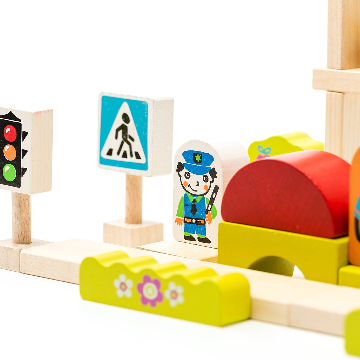 Holzklötzchen Baukasten Stadt Kinderspielzeug ab 3 Jahren - Spielzeug Opa