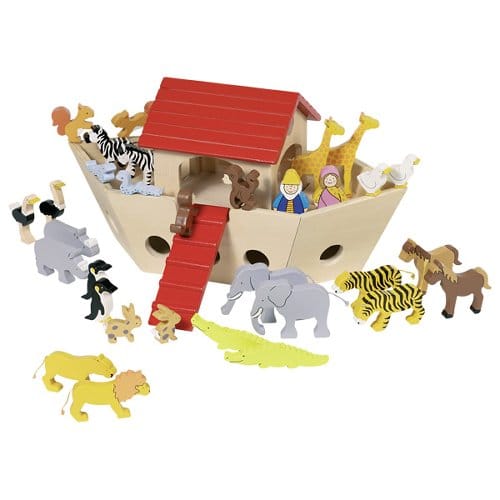 Goki Holz Spielzeug Arche Goki Arche Noah Holz Tiere und Figuren ab 3 Jahren Kinderspielzeug HolzSpiel