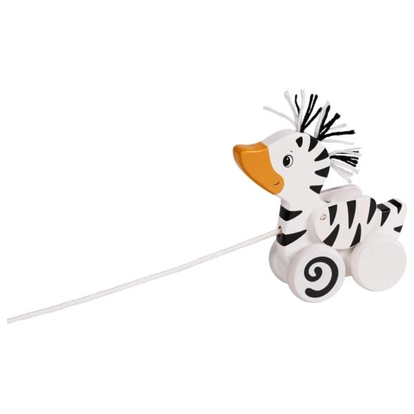Goki Nachzieh Ente Zebra Nachzieh Ente-Zebra Holzspielzeug Kinder ab 1 Jahr Kinderspielzeug Holz