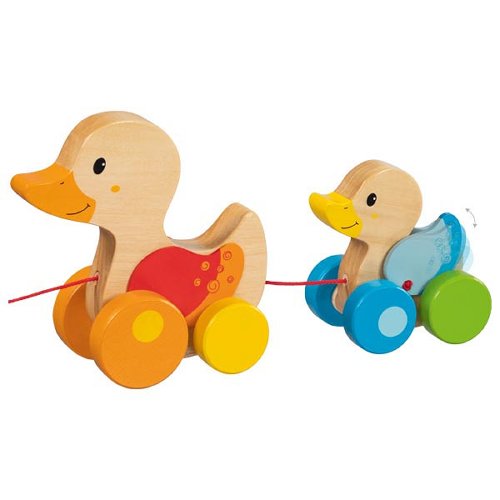 Nachzieh Ente Holzspielzeug Entenfamilie Kinder ab 1 Jahr Spielzeug