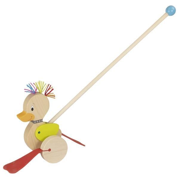 Personalisiertes Schiebe Punk Ente Kinderspielzeug Holzspielzeug Ab 18 Monaten - Spielzeug Opa
