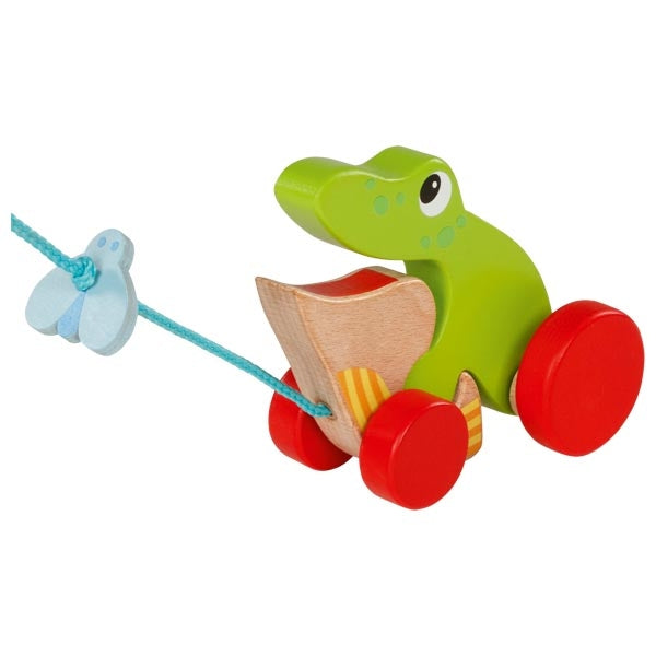Nachzieh Frosch mit Fliege ab 12 Monaten Holz - Spielzeug Opa