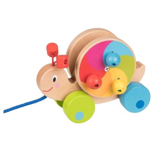Goki Baby & Kleinkind Nachziehschnecke Holz mit Perlen ab 12 Monaten