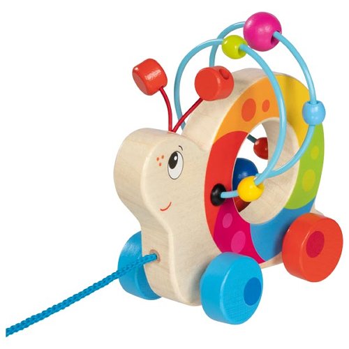 Nachziehtier aus Holz Schnecke Kinderspielzeug Holzspielzeug Kinder ab 1 Jahr - Spielzeug Opa