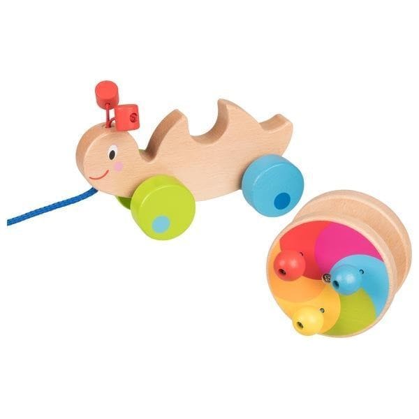 Goki Baby & Kleinkind Nachziehschnecke Holz mit Perlen ab 12 Monaten