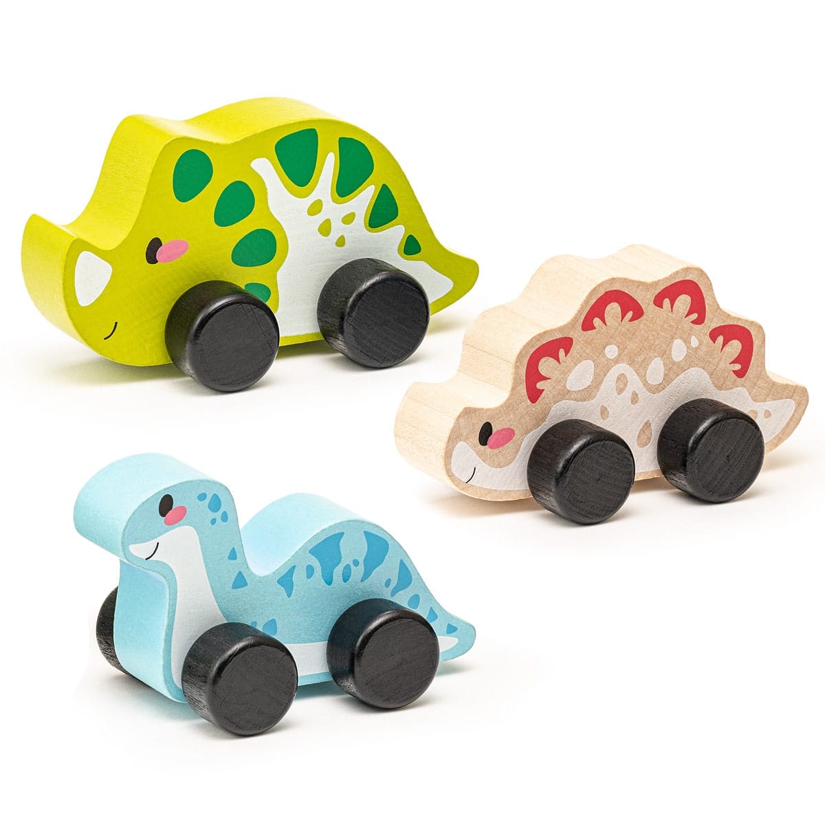 Cubika Holz Dinosaurier Holzspielzeugset Dinosaurier 3er Set Dinos Holz Kinderspielzeug ab 18 Monaten
